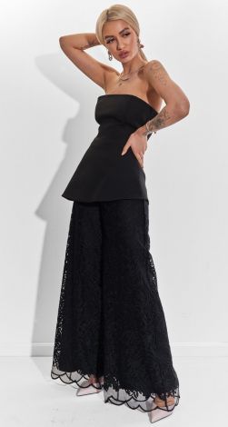 Вечірній комплект із гіпюровими брюками