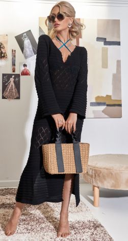 Элегантное Вязаное Платье из Хлопка с Ажурным Узором – Ваш Идеальный Летний Образ