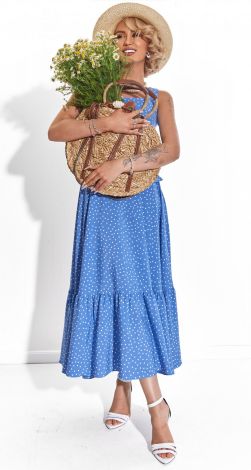 Голубой Сарафан в Горошек