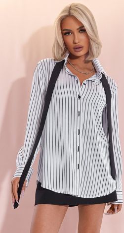 Шелковая Блузка в Полоску