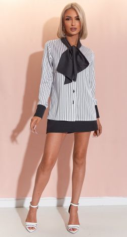 Шёлковая Блузка в Полоску с отделкой