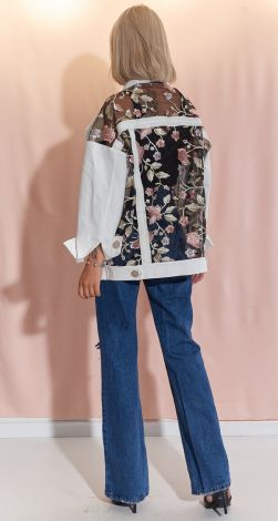 Жіноча куртка з бавовни, з вишивкою