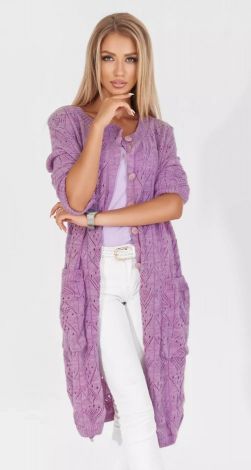 Ажурный кардиган с карманами 