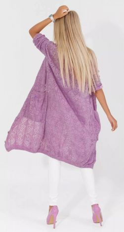 Ажурный кардиган с карманами 