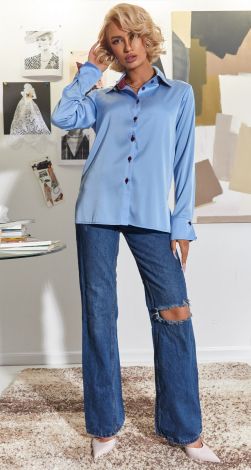 Шелковая Блузка с Контрастной Отделкой