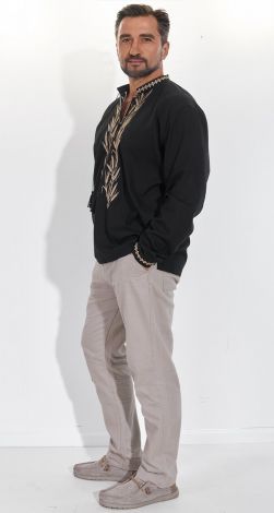 Мужская льняная вышиванка Всеволод