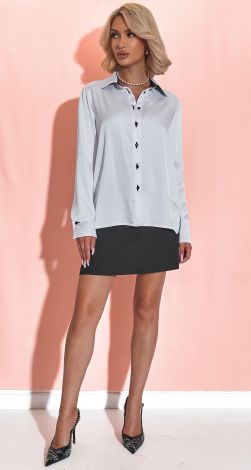 Шелковая Блузка с Контрастной Отделкой