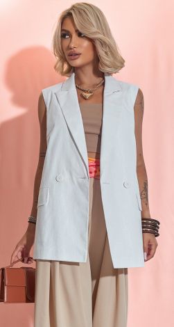 Свободный льняной жилет