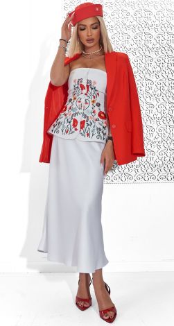 Льняний корсет с вишивкою