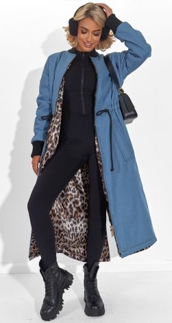 Подовжена джинсова парка