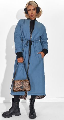 Подовжена джинсова парка