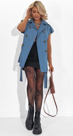 Denim vest of a fashionable cut