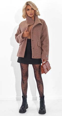 Coat made of soft eco fur