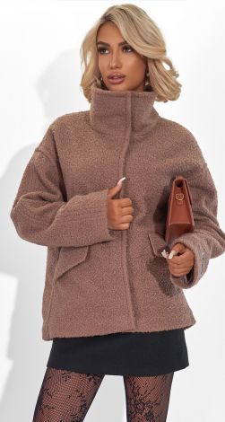 Coat made of soft eco fur