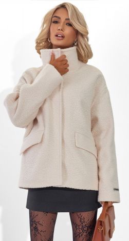 Coat made of soft eco fur