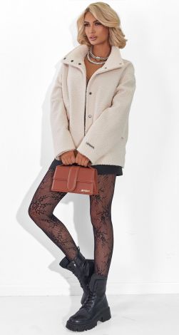 Coat made of soft eco fur