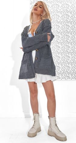  Вязаный кардиган с карманами