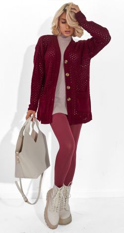  Вязаный кардиган с карманами