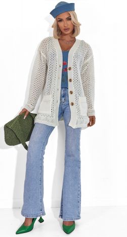  Вязаный кардиган с карманами