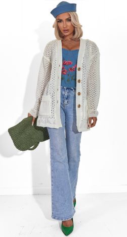  Вязаный кардиган с карманами