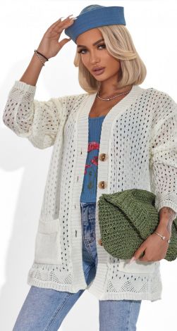  Вязаный кардиган с карманами
