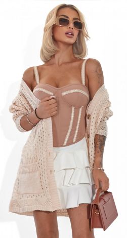  Вязаный кардиган с карманами