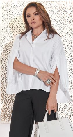 Эффектная хлопковая блуза-рубашка