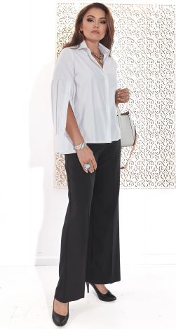 Эффектная хлопковая блуза-рубашка