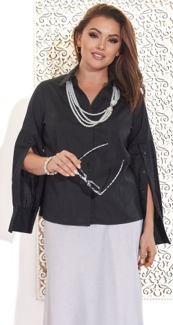 Эффектная хлопковая блуза-рубашка