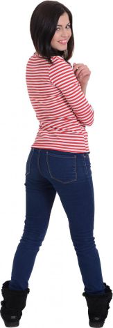 Мила кофточка TEAMO у смужку червоно-біла з довгим рукавом