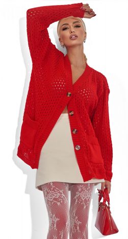  Вязаный кардиган с карманами