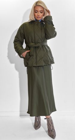 Модна куртка зі шкіряним коміром