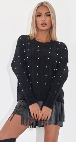 Свитер с Элегантными Жемчужинами