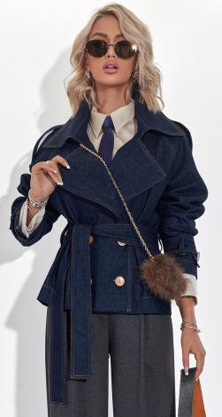 Джинсовая куртка-тренч