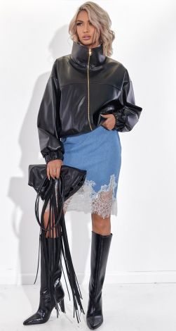 ОВЕРСАЙЗ БОМБЕР ИЗ ЭКО-КОЖИ