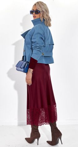 Укороченный Джинсовый Жакет/Тренч