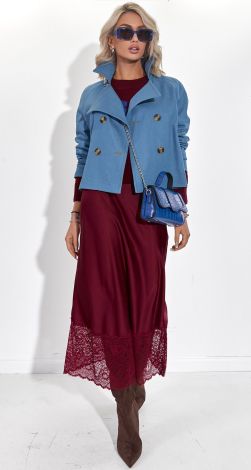 Укороченный Джинсовый Жакет/Тренч