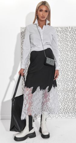 Шовкова Спідниця-Комбінація з Мереживом