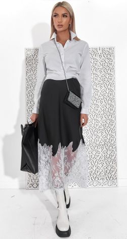 Шовкова Спідниця-Комбінація з Мереживом