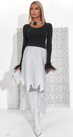 Шовкова Спідниця-Комбінація з Мереживом