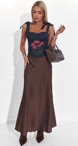 Ексклюзивний джинсовий корсет із вишивкою