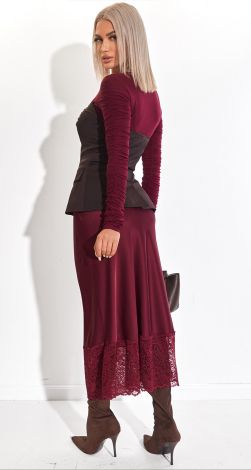 КОРСЕТ «ПЕПЛУМ» КОЛЬОРА КАВИ