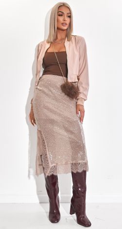 Спідниця Спокуса — Паєтки, Драпірування та Мереживо.