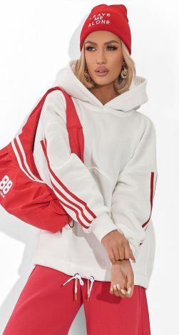 Худи Оверсайз с Лампасами из Премиальной Трехнитки с Начесом