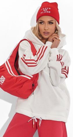 Худи Оверсайз с Лампасами из Премиальной Трехнитки с Начесом