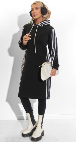 Hoodie Dress with Lampas