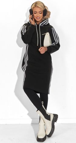 Hoodie Dress with Lampas
