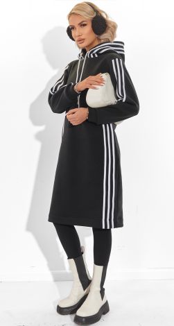 Hoodie Dress with Lampas