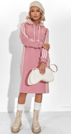 Hoodie Dress with Lampas