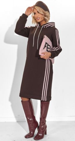 Hoodie Dress with Lampas
